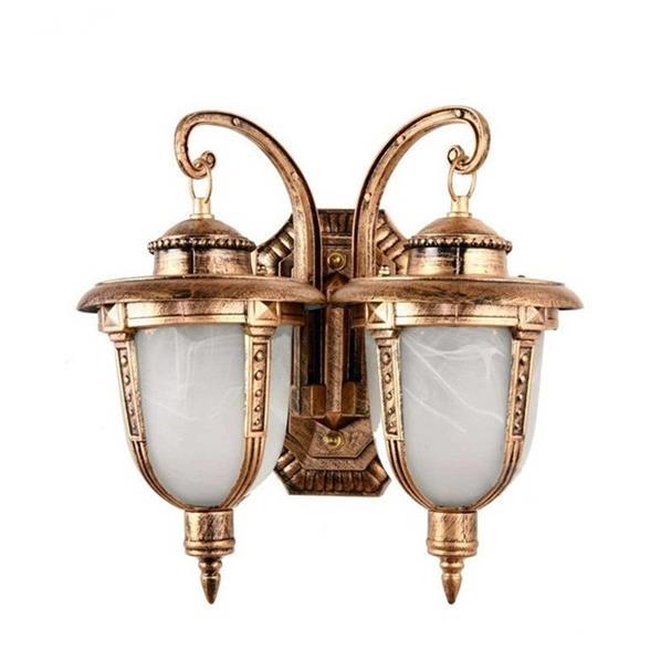 Retro brončana dvostruka lampa izvan zida, vodootporana lampa, svijetla svijetla, lampa za vanjsku stolu